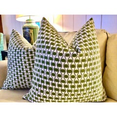 Paire d'oreillers "Denver" en vert et bleu de Thibaut