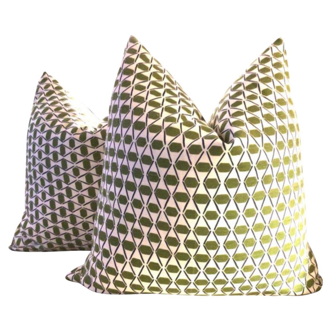 Coppia di cuscini Thibaut "Denver" in verde e blu