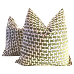 Coppia di cuscini Thibaut "Denver" in verde e blu