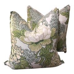 Coppia di cuscini Thibaut Honshu in Robins Eggs Blue da 22" con imbottitura in piuma d'oca