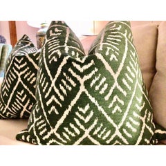 Pair of Thibaut “Tahoe “ in Forest Green Pillows