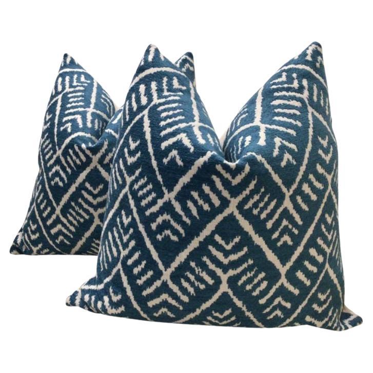 Coppia di cuscini Thibaut "Tahoe" in Lagoon