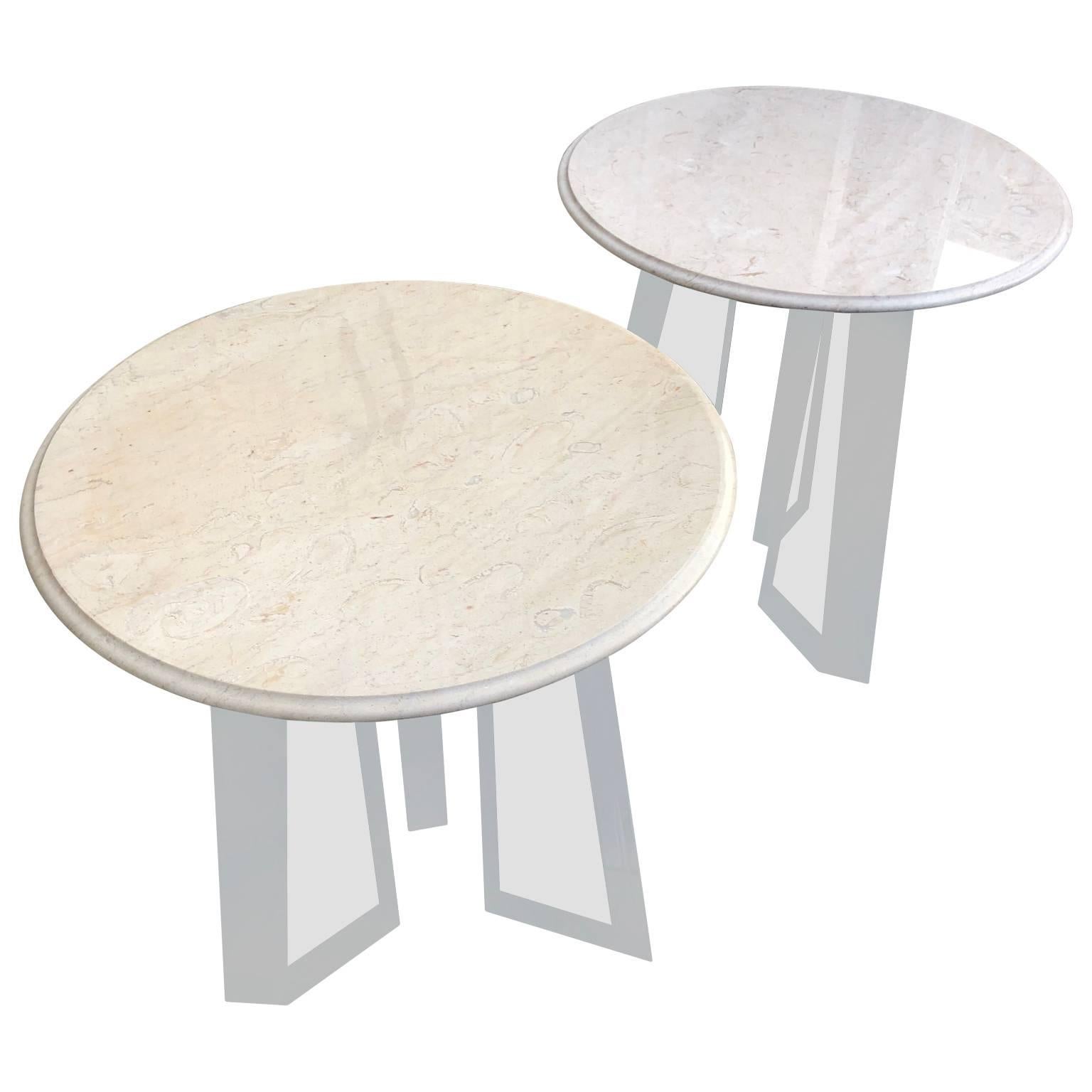 Hand-Crafted Pair Of Thick Lucite End Tables or Lucite Dining Table Base, By Loznikov For Sale