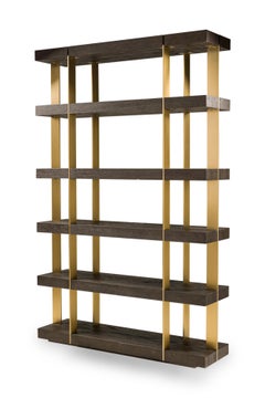 Pair of Thomas Bina & Ed Robinson for RH Oveido Oak Verrazano Shelving Units