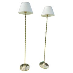 Pair of Thomas Britt Designed Unfinished Brass Lamps