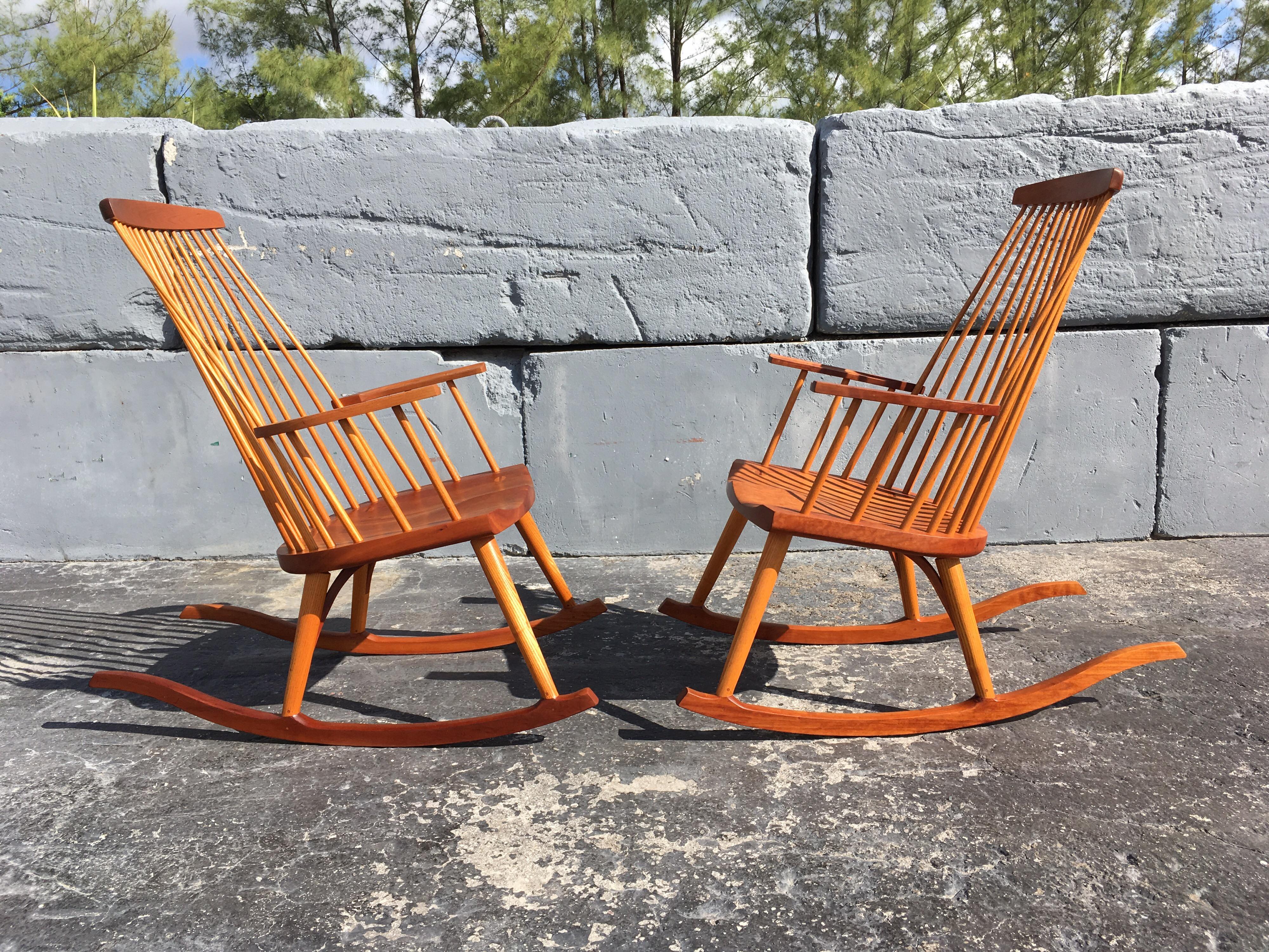 Cherry Pair of Thomas Moser Rocking Chairs