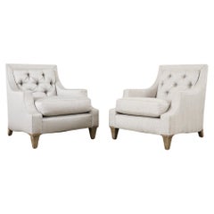 Used Pair of Thomas Pheasant for Baker Max Tufted Club Chairs