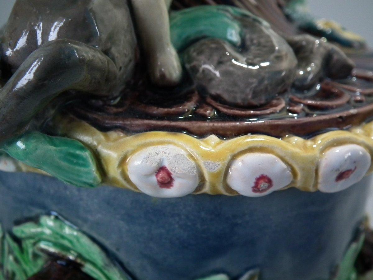 Pair of Thomas Sergent Palissy Majolica Mythological Ewers 8