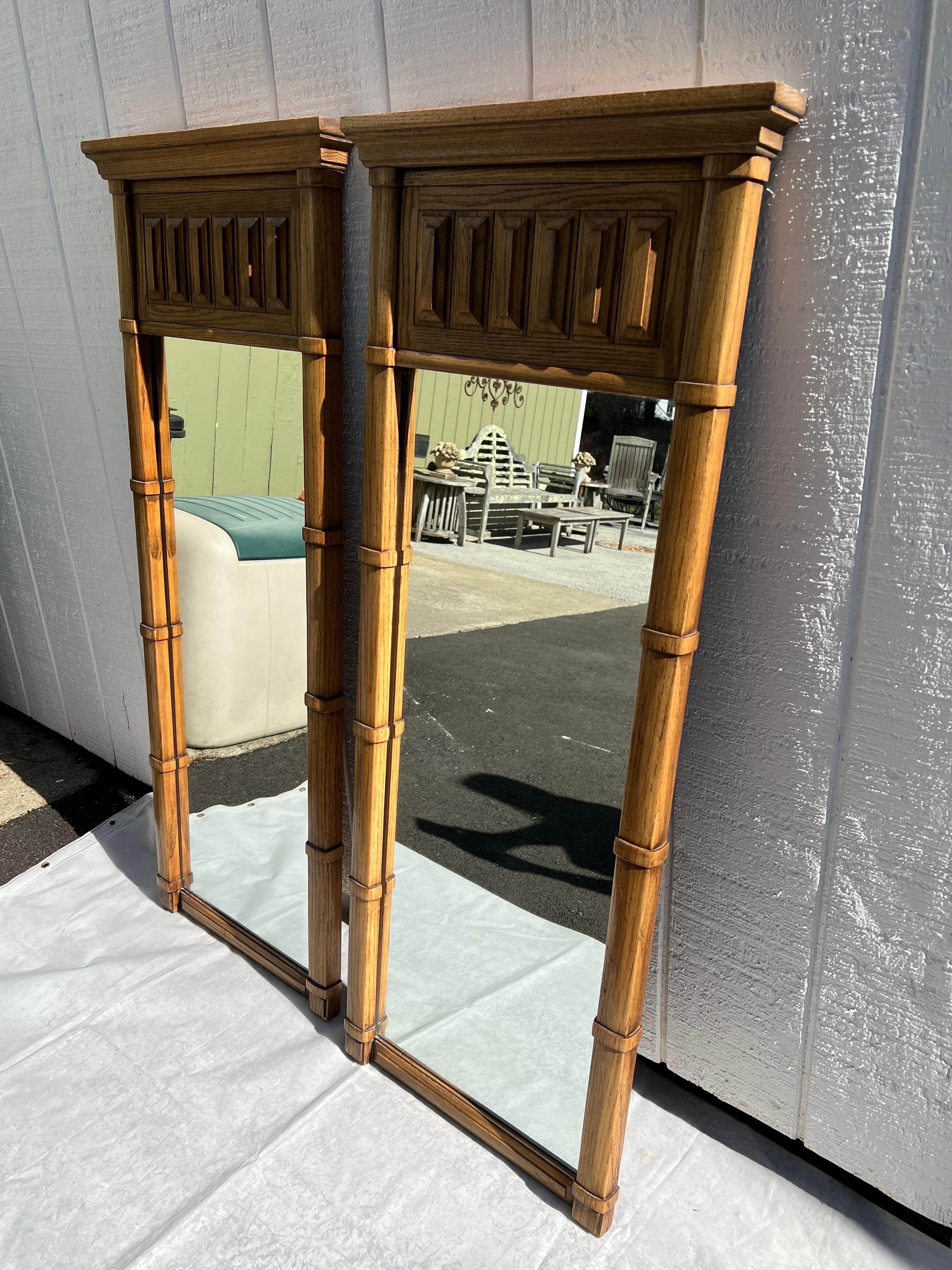 Pair of Thomasville Mid Century Wall Mirrors circa 1970s For Sale 7