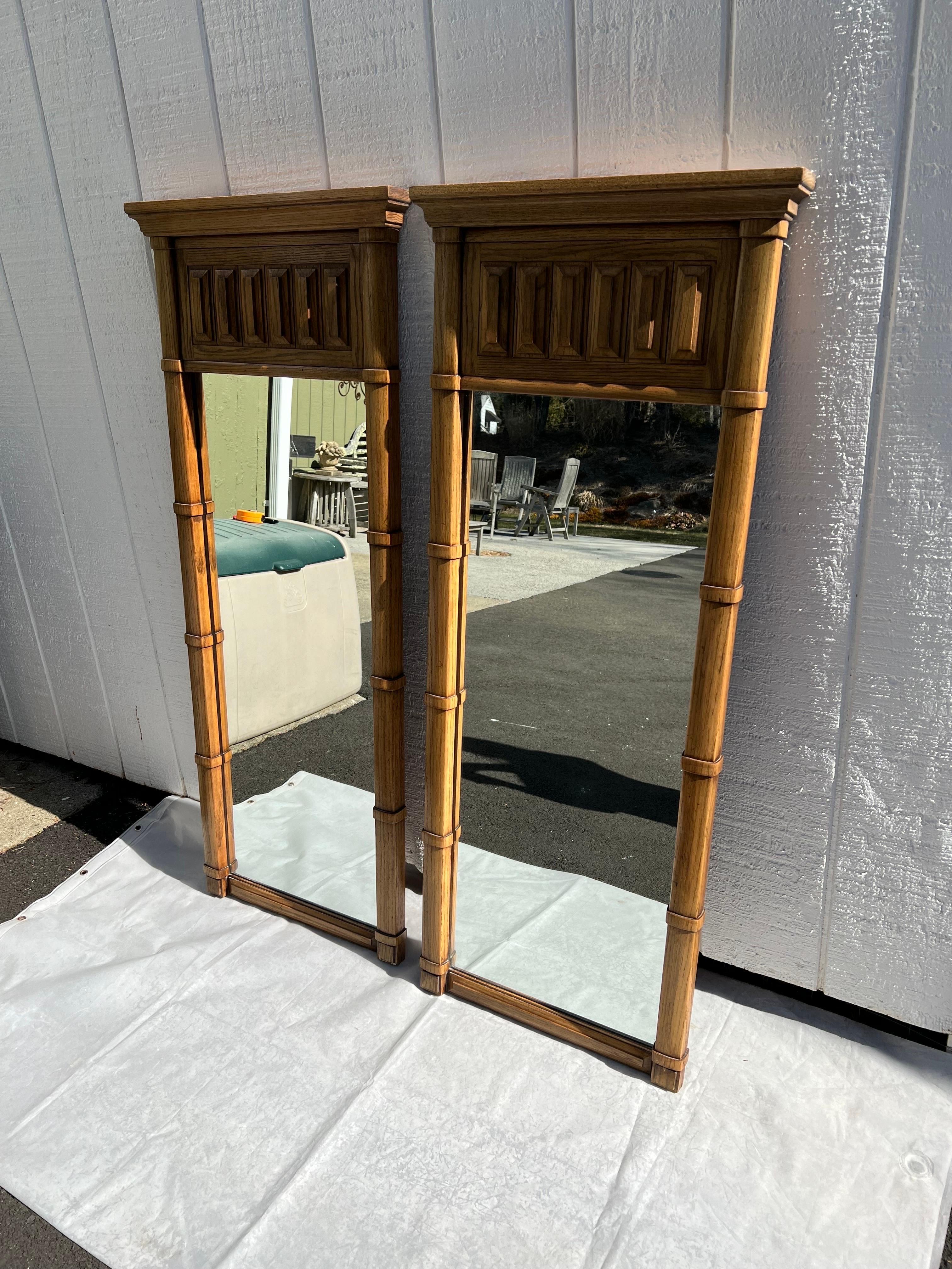Pair of Thomasville Mid Century Wall Mirrors circa 1970s For Sale 8