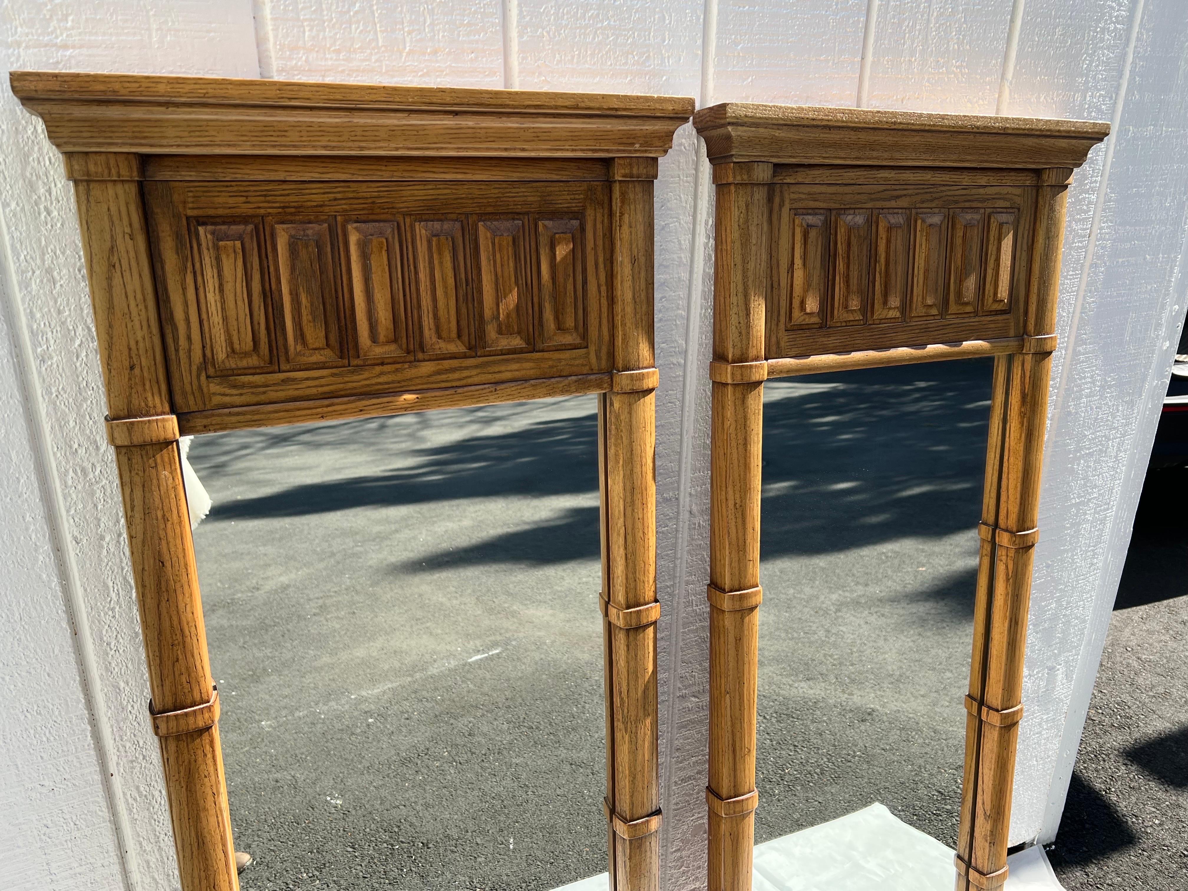 Pair of Thomasville Mid Century Wall Mirrors circa 1970s For Sale 11