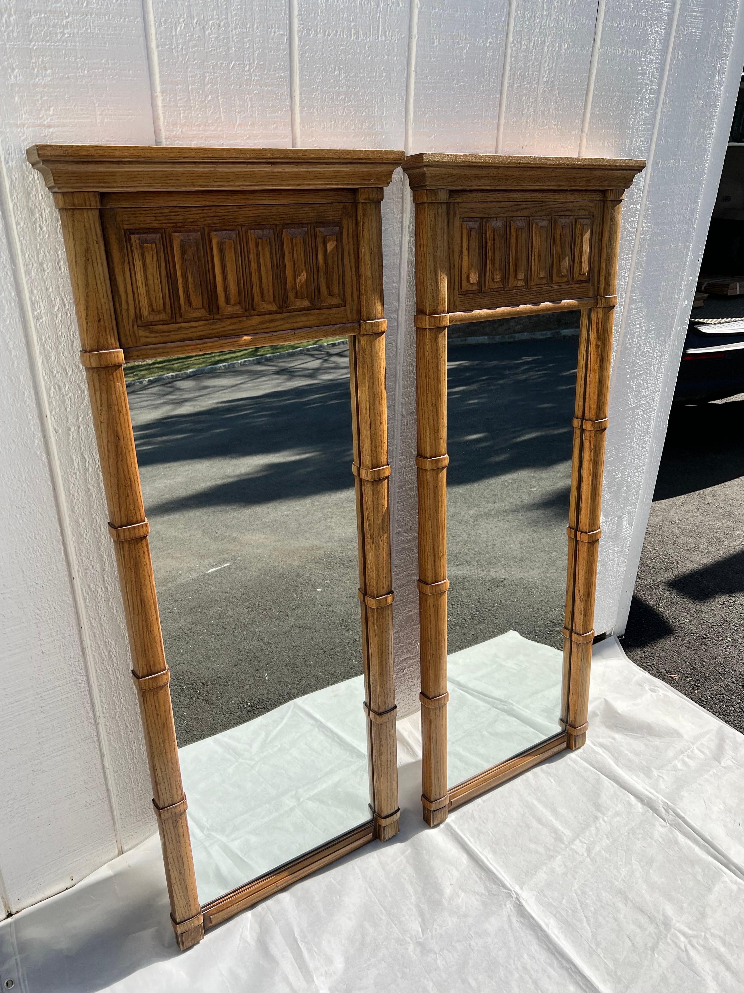 Pair of Thomasville Mid Century Wall Mirrors circa 1970s For Sale 12