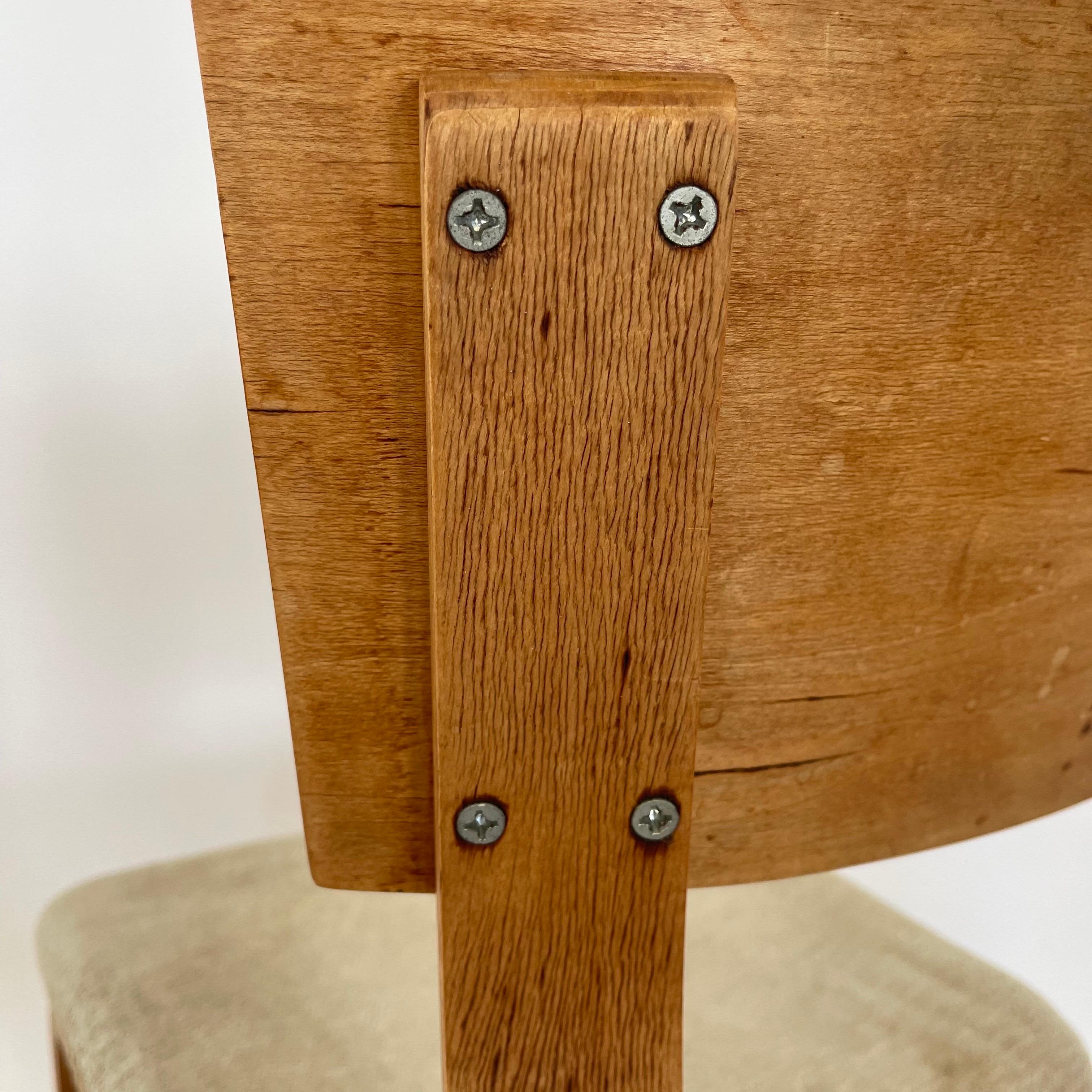 Pair of Thonet 1216-S17-B1 Bent Plywood Upholstered Seat Dining Chairs, 1940s For Sale 4