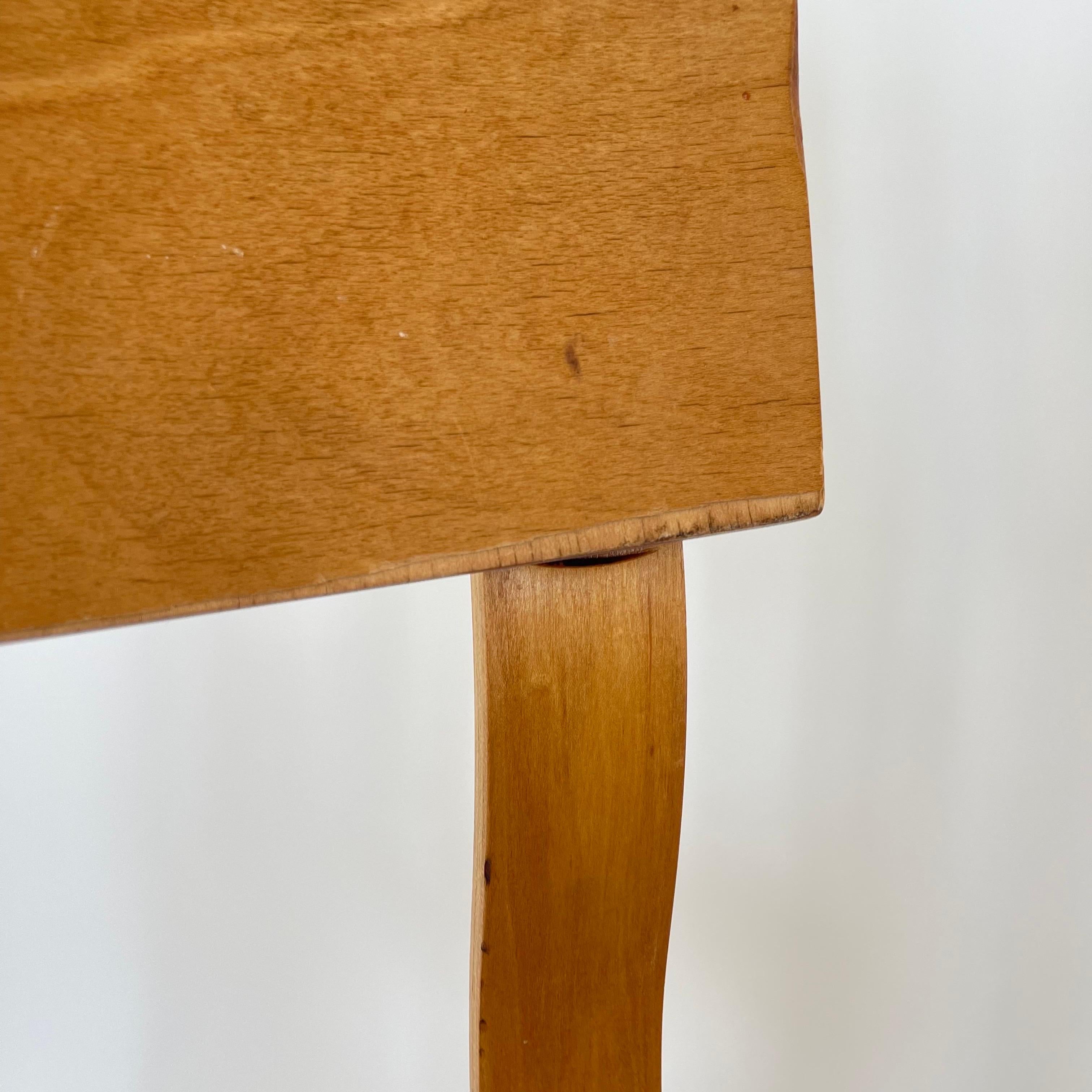 Pair of Thonet 1216-S17-B1 Bent Plywood Upholstered Seat Dining Chairs, 1940s For Sale 6