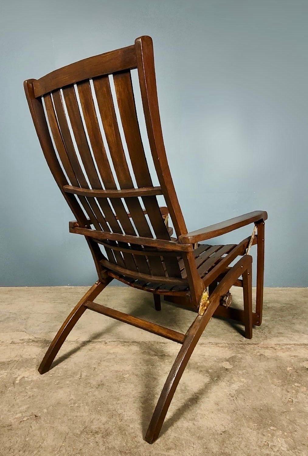 Mid-20th Century Pair Of Thonet 1951 Siesta Lounge Deck Garden Chairs Medizinal Hans Luckhardt For Sale