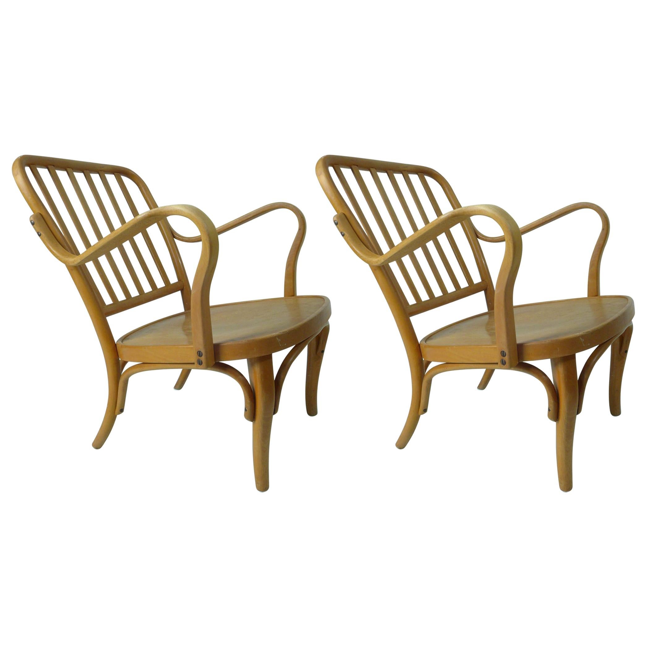 Pair of Thonet Armchairs by Josef Frank For Sale