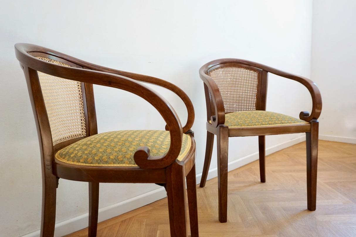 Pair of Thonet Armchairs in Style of Otto Prutscher, with Backhausen Upholstery 6