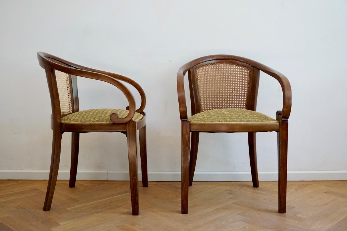 Pair of Thonet Armchairs in Style of Otto Prutscher, with Backhausen Upholstery 7