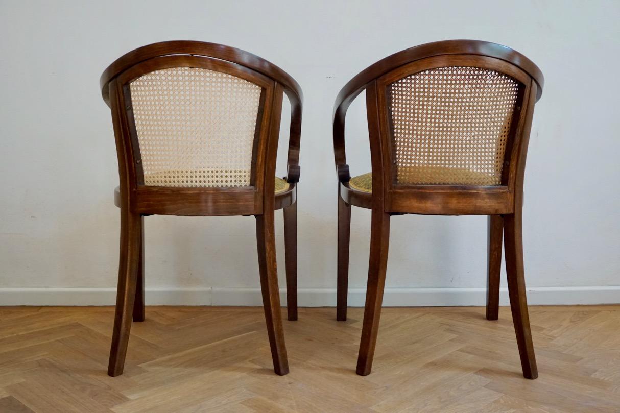 Pair of Thonet Armchairs in Style of Otto Prutscher, with Backhausen Upholstery 8