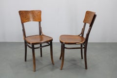 Pair of Thonet Art Nouveau Bentwood Chairs, Czechoslovakia, 1920s