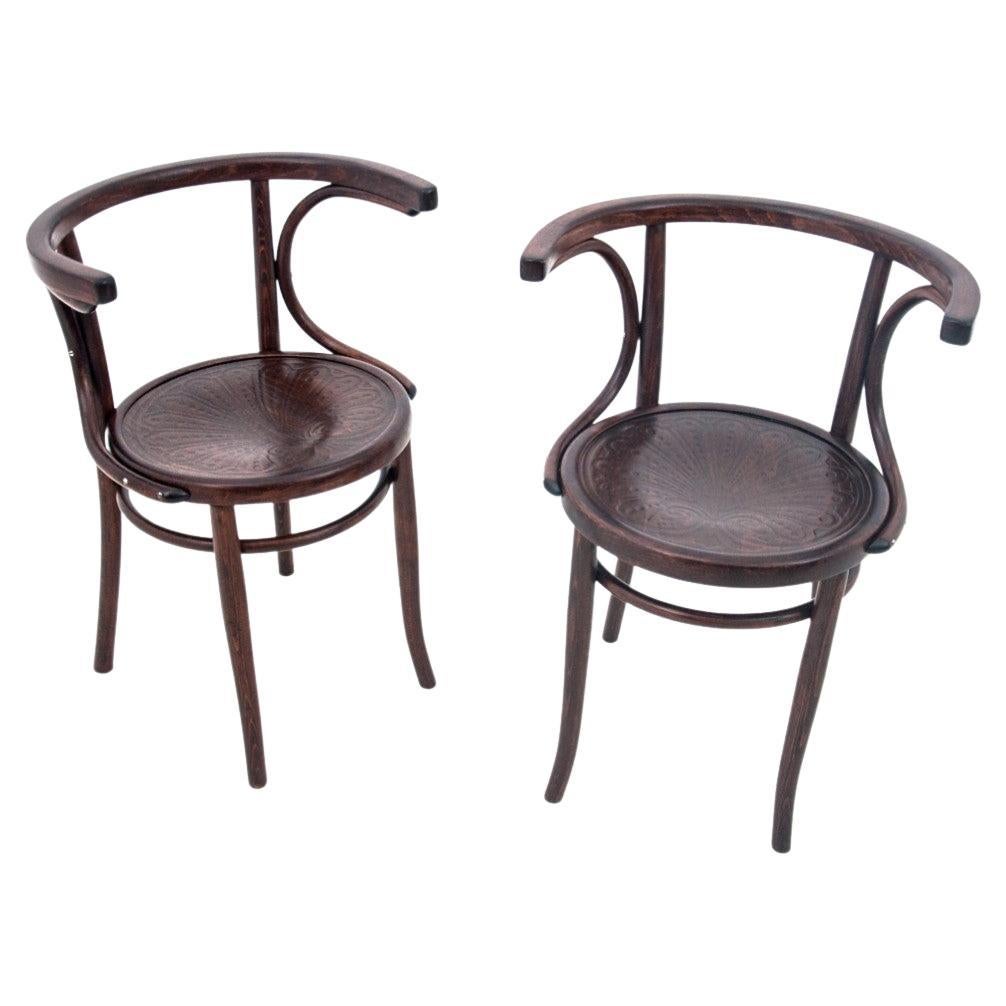 Pair of Thonet Bent Chairs, Model 13, 1930s