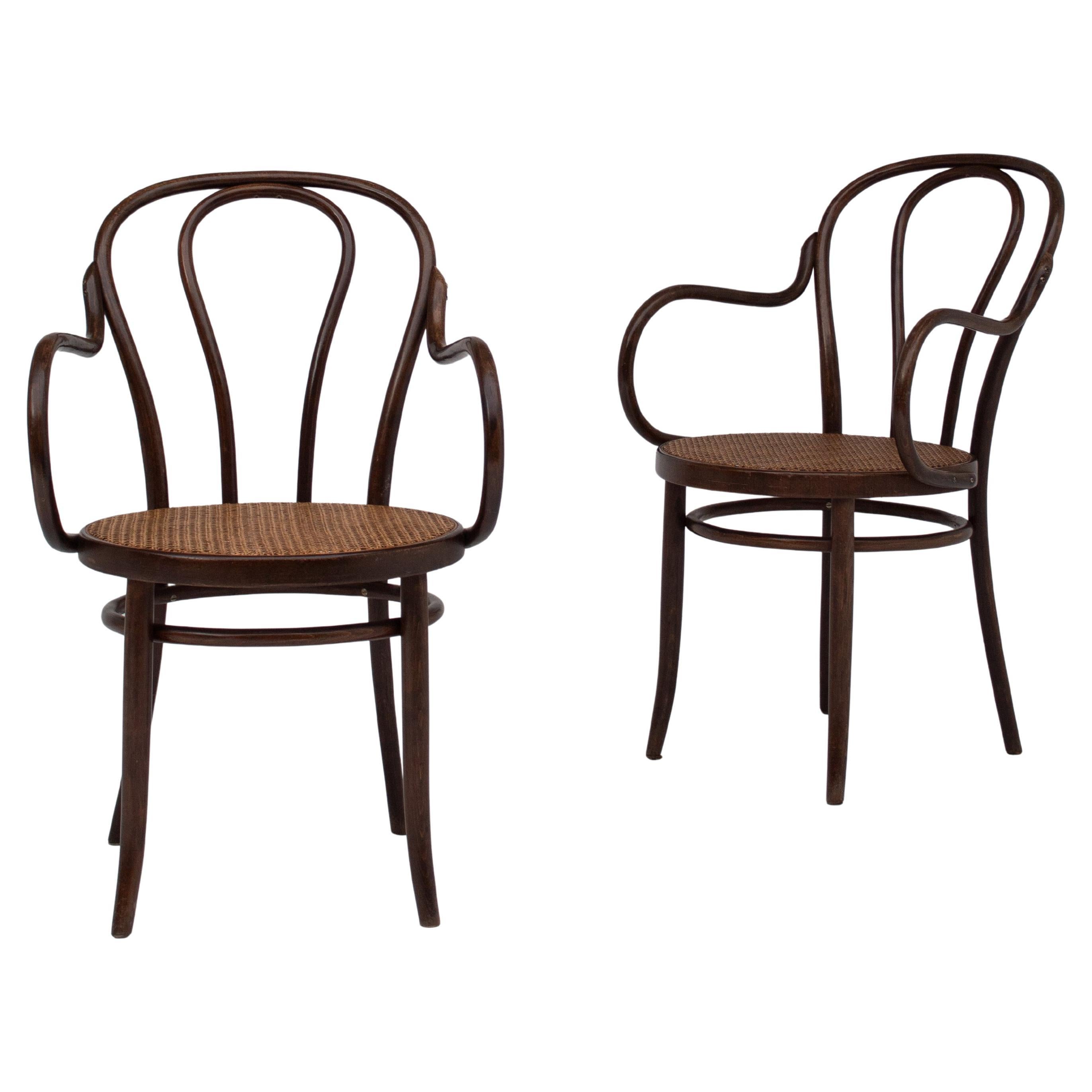 Pair of Thonet Bentwood Armchairs