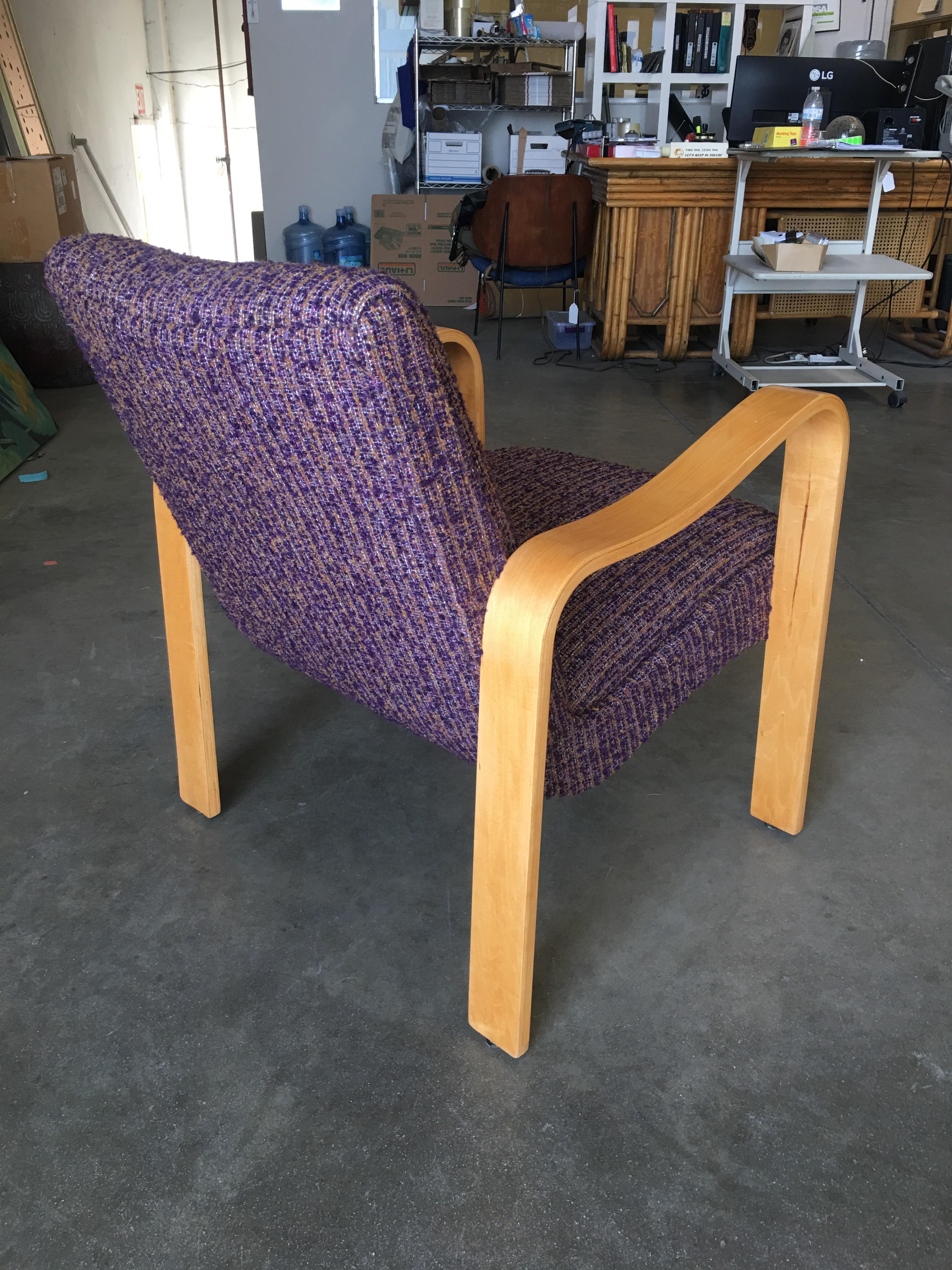 Thonet Bentwood Armchair with Purple Seat In Excellent Condition For Sale In Van Nuys, CA