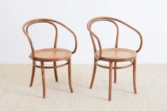Pair of Thonet Bentwood B-9 Cane Armchairs