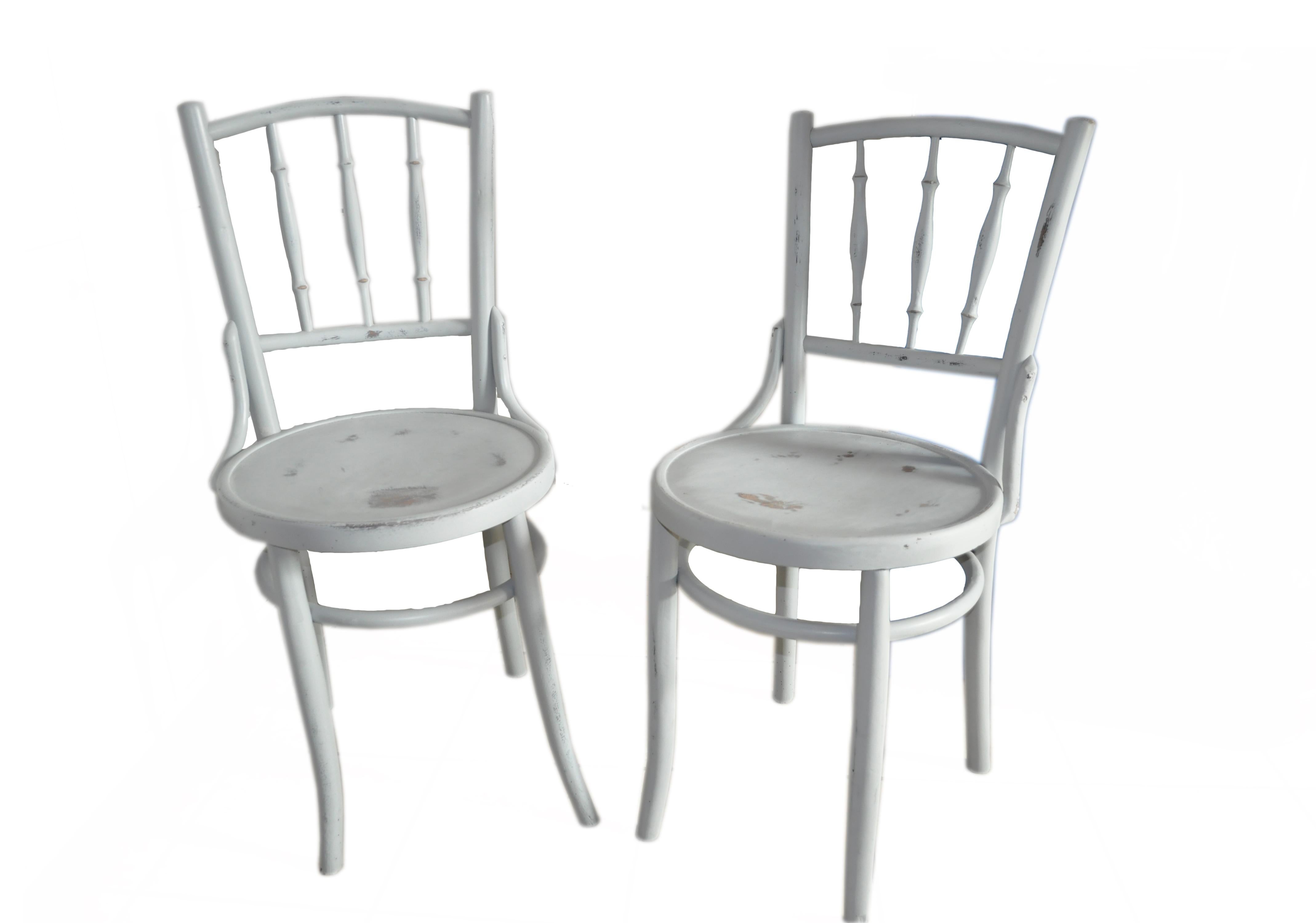 Pair of Thonet Bistro Gray Chair, circa 1900 For Sale 4