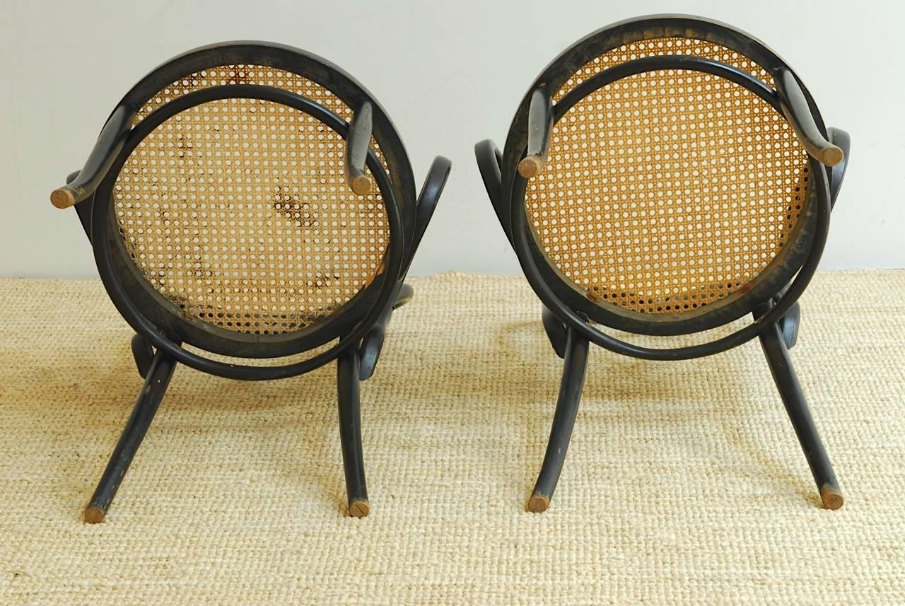 Pair of Thonet Cafe Daum Style Bentwood Armchairs 2