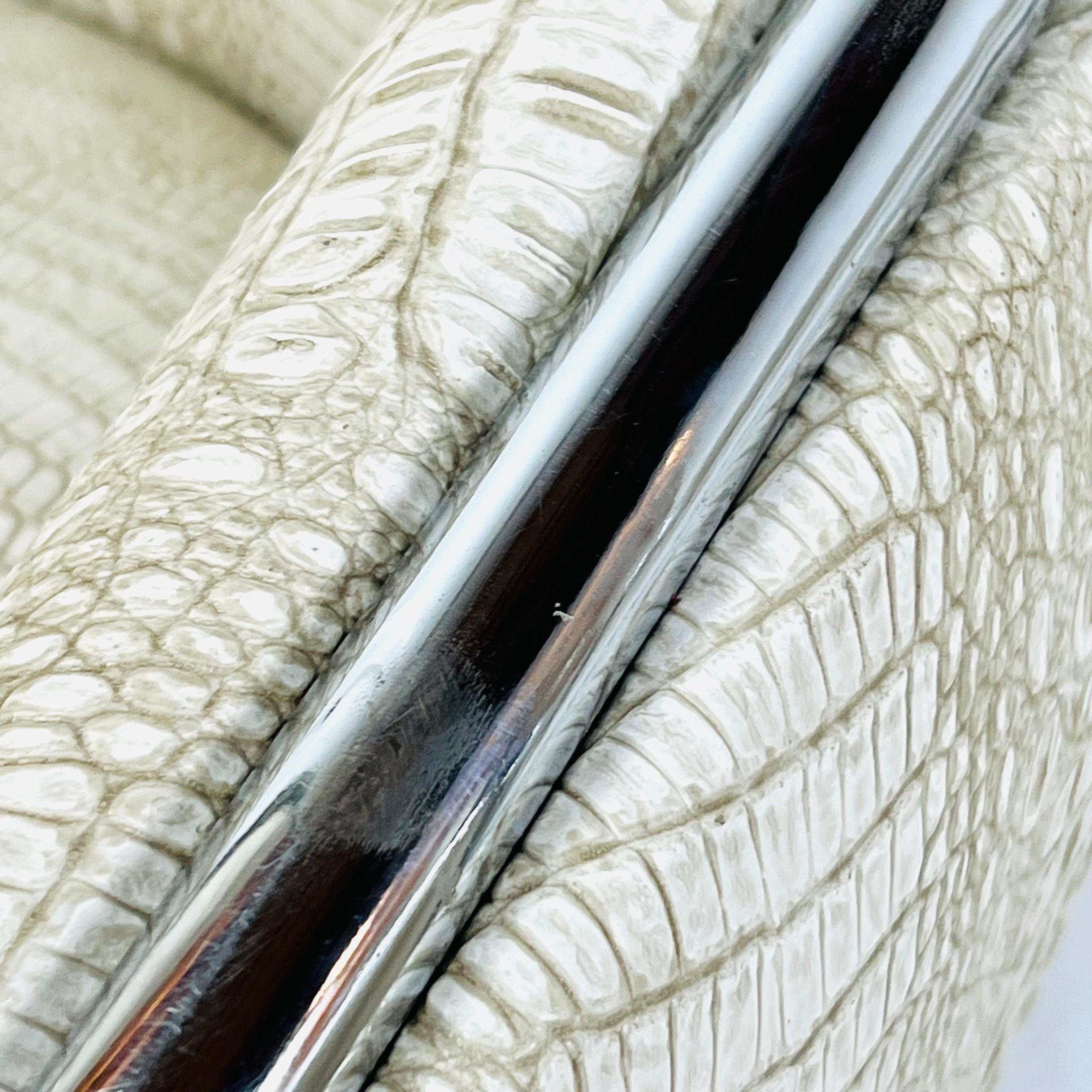 Pair of Thonet Club Tub Chairs in Faux Crocodile For Sale 5