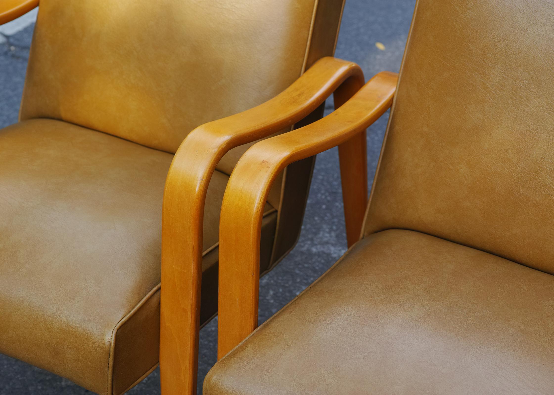 Mid-20th Century Pair of Thonet Lounge Chairs For Sale