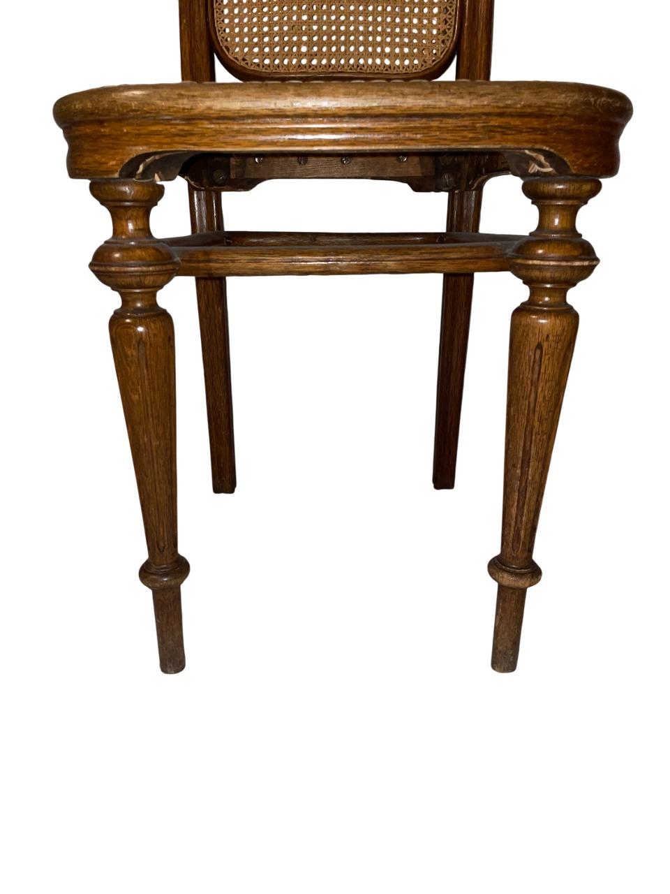 Sécession viennoise Rare paire de chaises Thonet en rotin, fabriquées en 1890, stable et en bon état en vente