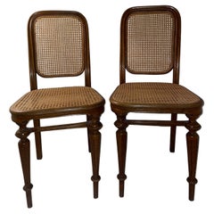 Rare Pair of Thonet Rattan Chairs, Made in 1890, Stable and Good Condition