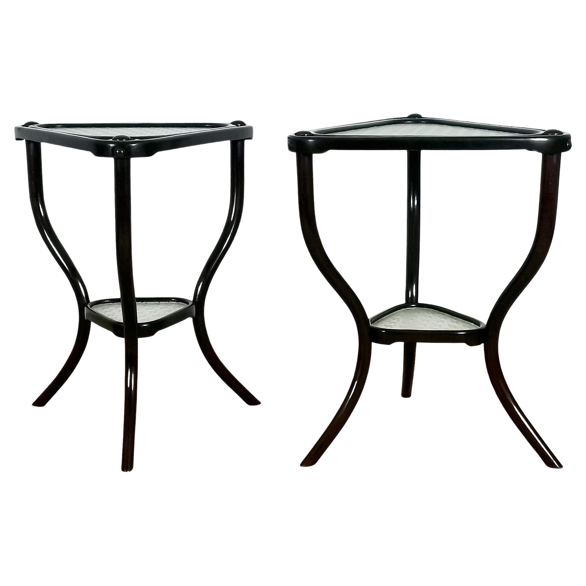 Pair of Art Nouveau Thonet Side Tables - Vienna, 1904 For Sale