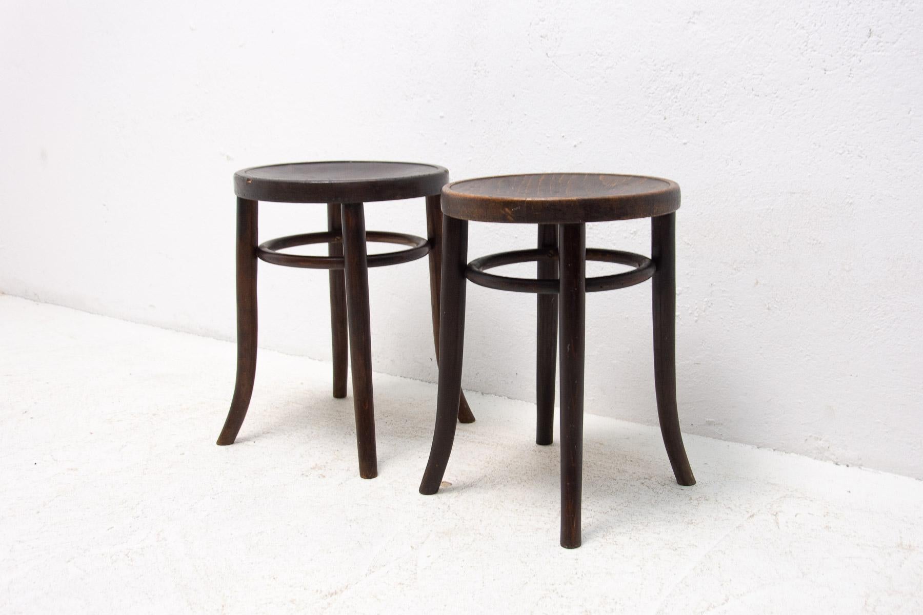 20th Century Pair of Thonet stools, 1920´s, Czechoslovakia