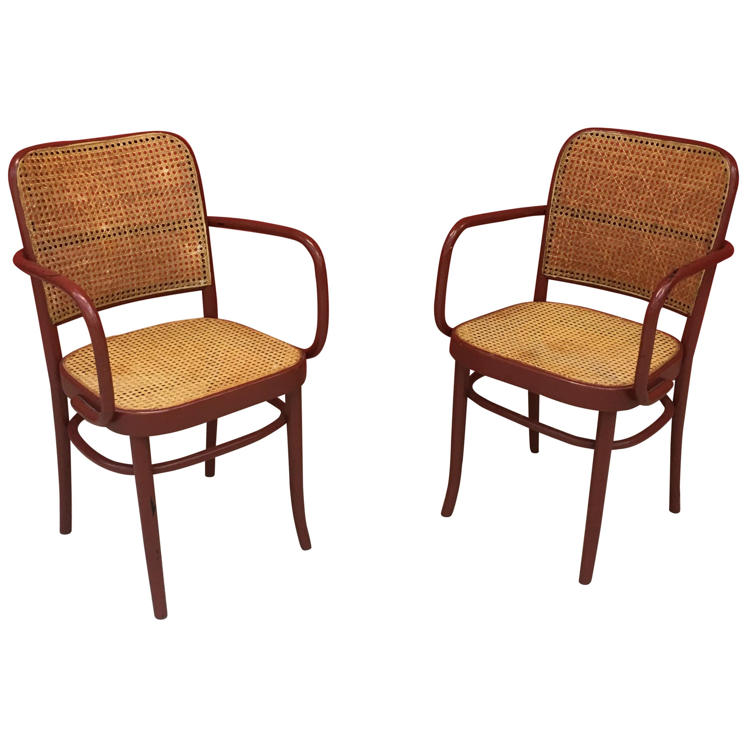Joseph Frank , Pair of Thonet Style Armchairs, circa 1950 For Sale
