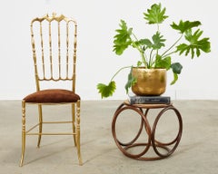 Pair of Thonet Style Bentwood Rattan Cane Drink Table Stools