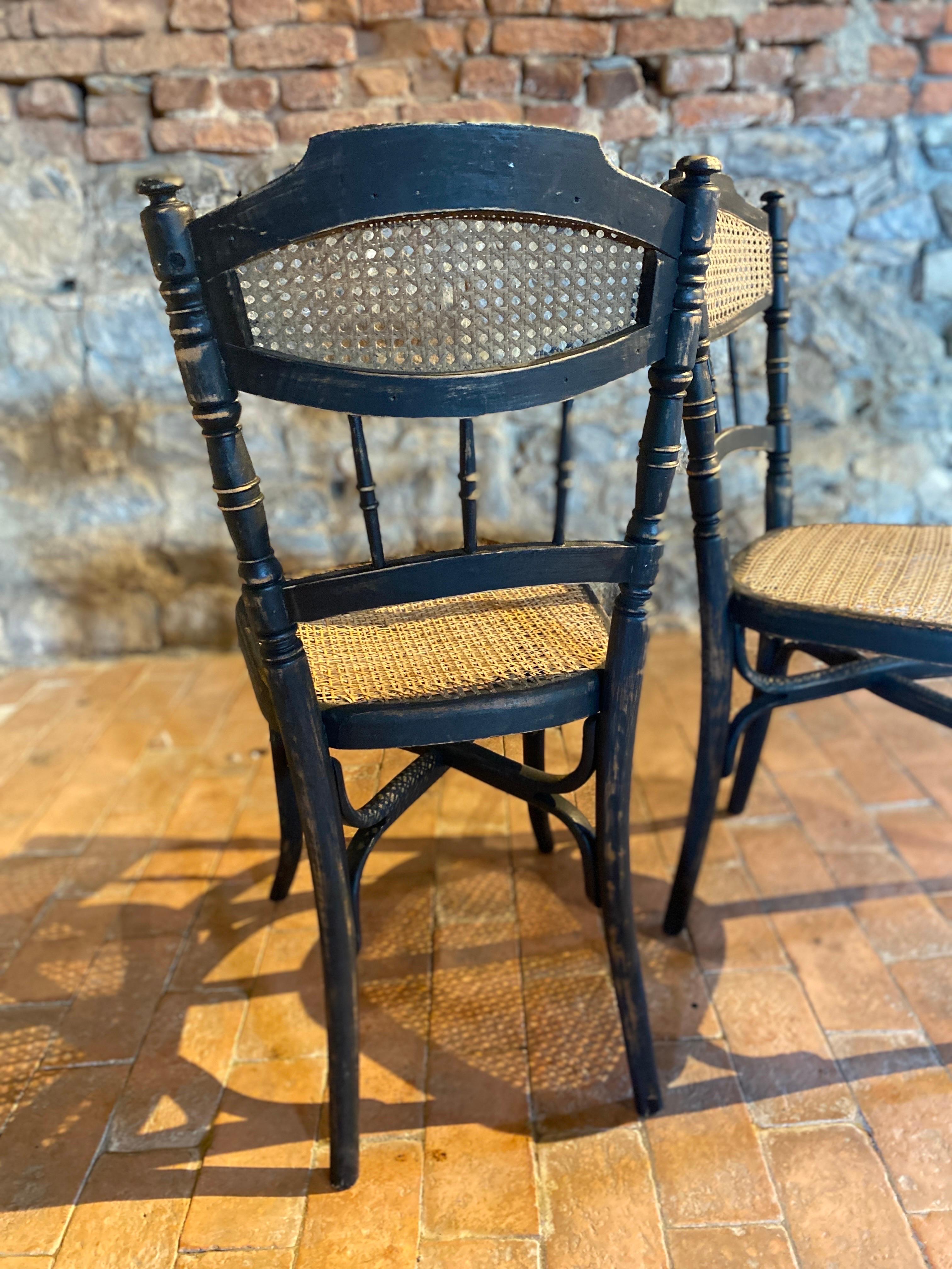 German Pair of thonet style chairs year 1900 For Sale
