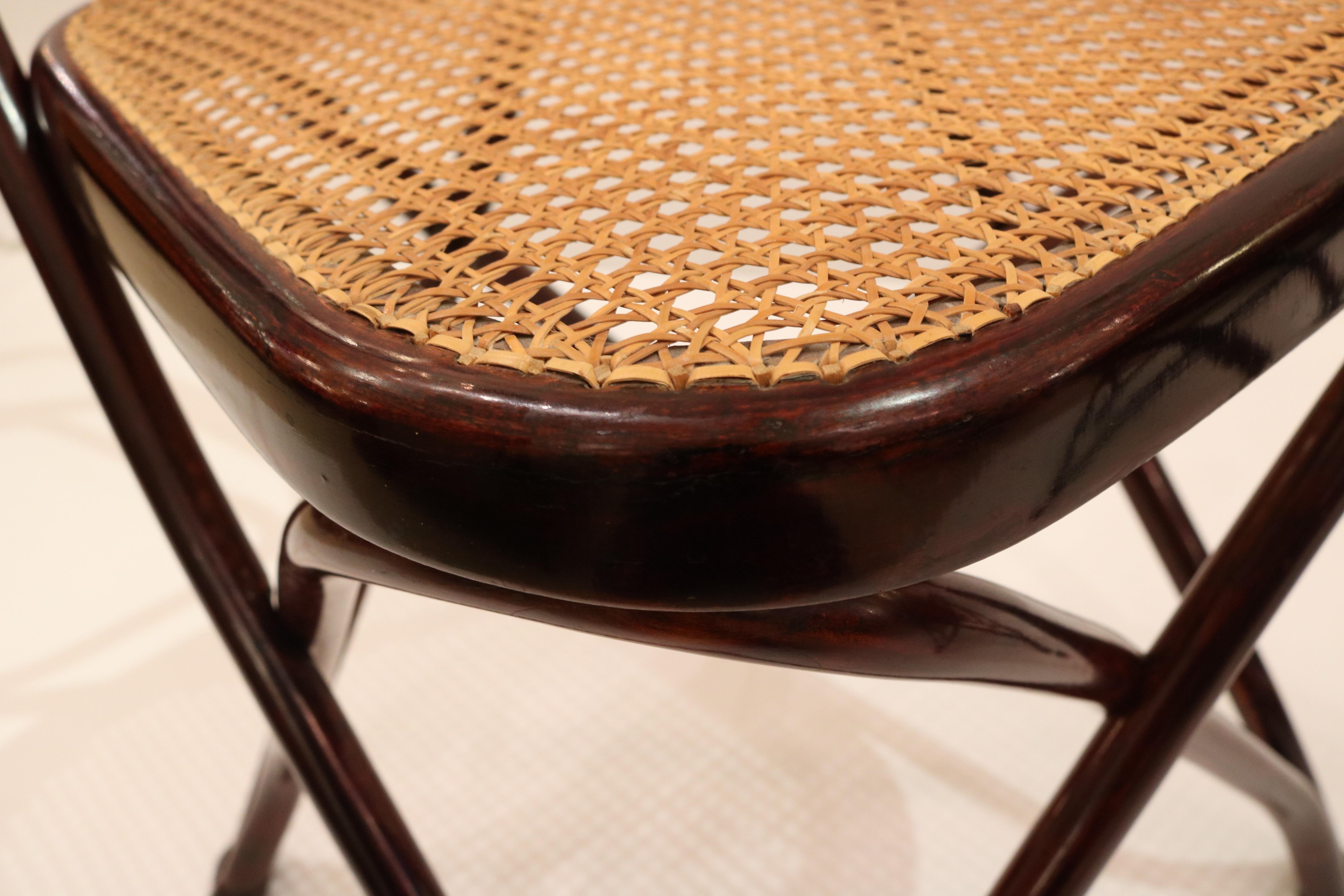 Canne Paire de chaises d'appoint de la Sécession viennoise Thonet, Autriche 1915 en vente