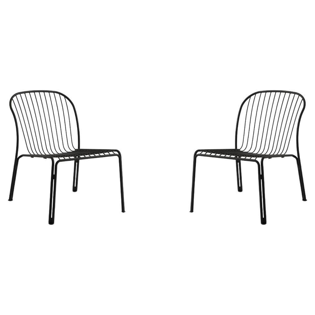 Pair of Thorvald SC100- Outdoor Lounge Chairs-W Black-by Space Copenhagen for &T For Sale