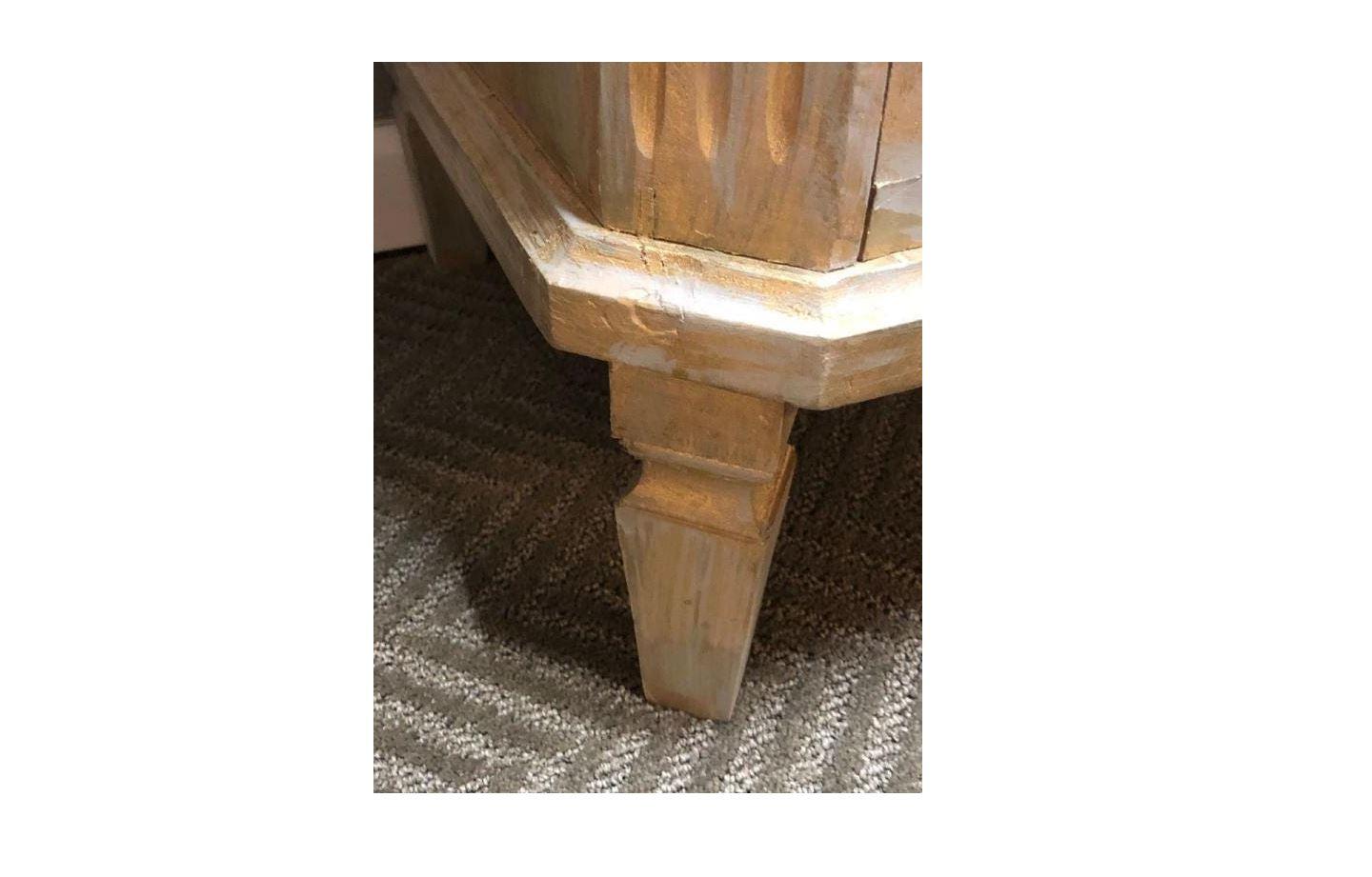 Pair of Three Drawer European Chests Painted with Gold Wash In Good Condition In Locust Valley, NY