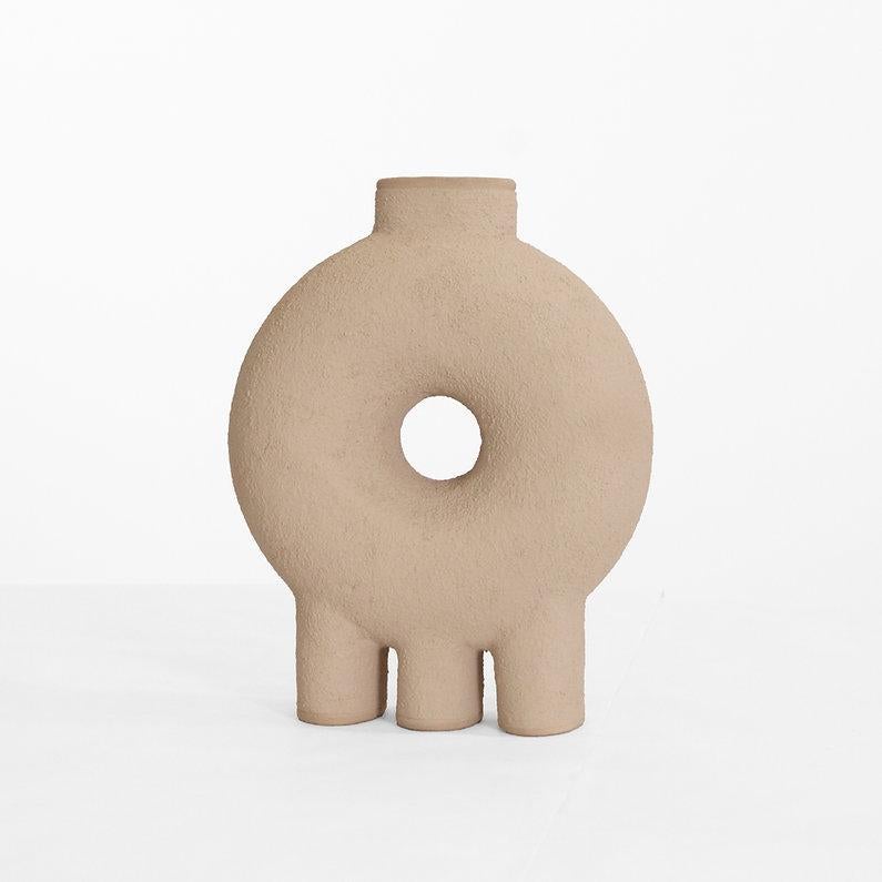 Modern Pair of Three Leg Ceramic Vase by Faina For Sale