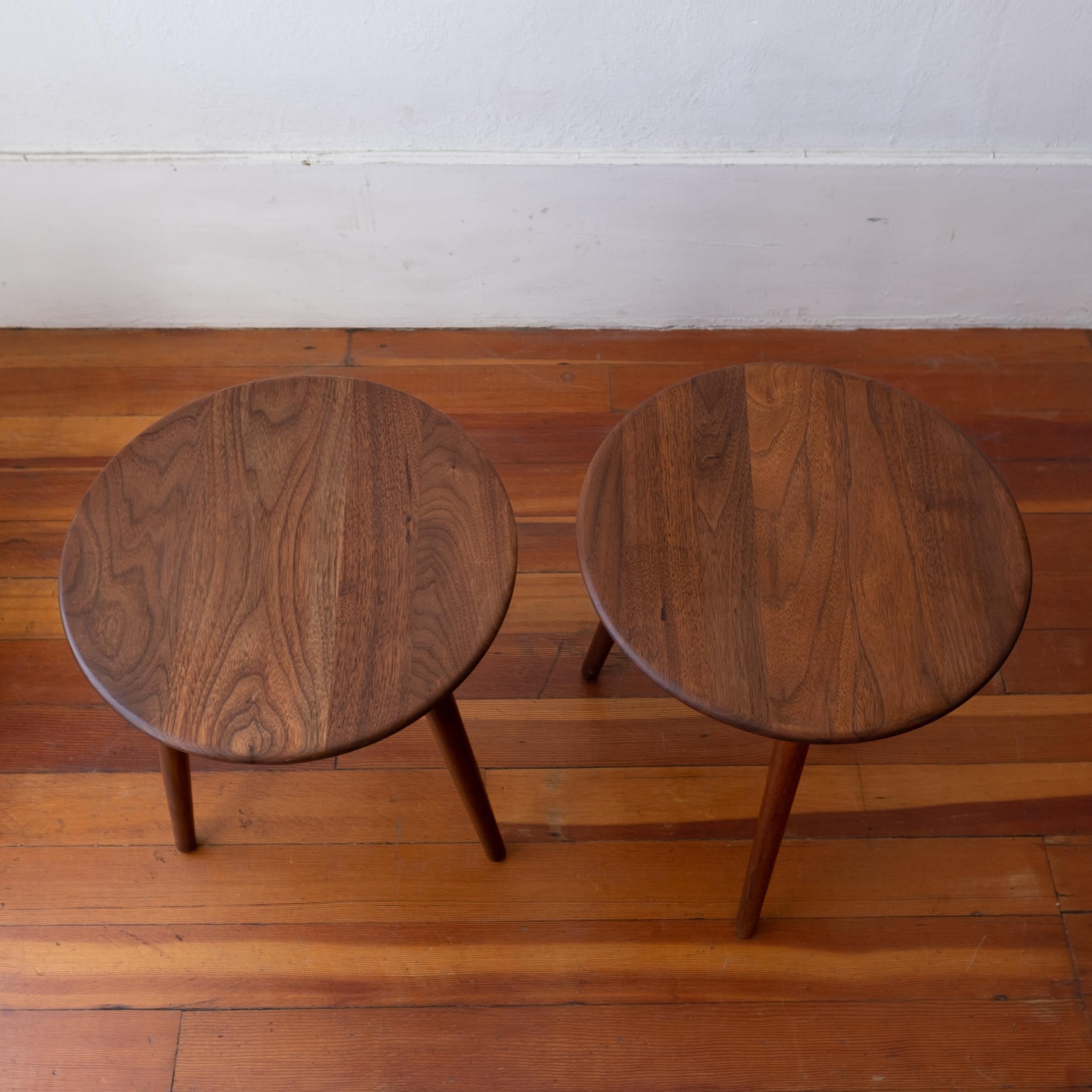 Pair of Three Leg Stools or Side Tables by Kipp Stewart and Stewart MacDougall 2