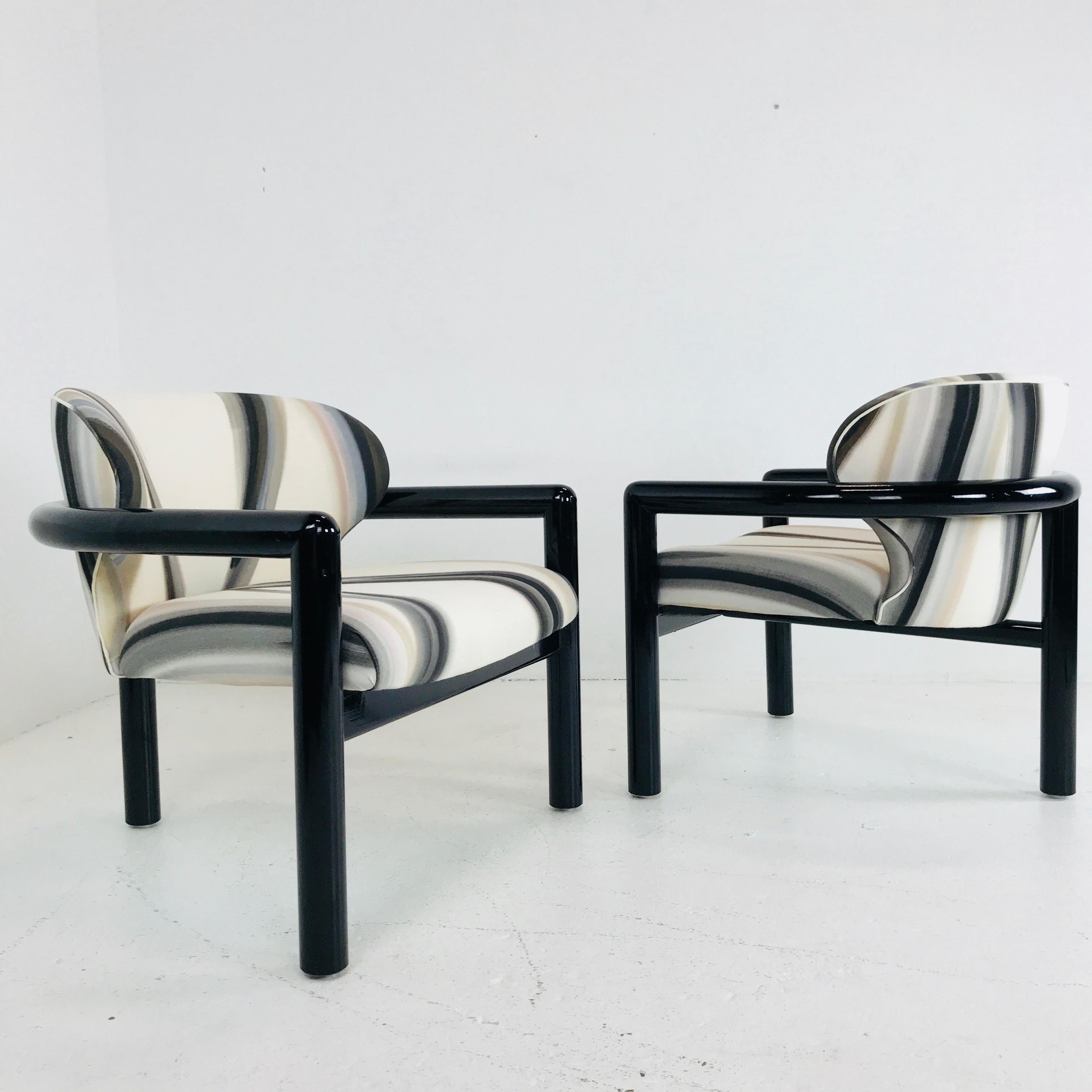 20th Century Pair of Three-Legged Lounge Chairs