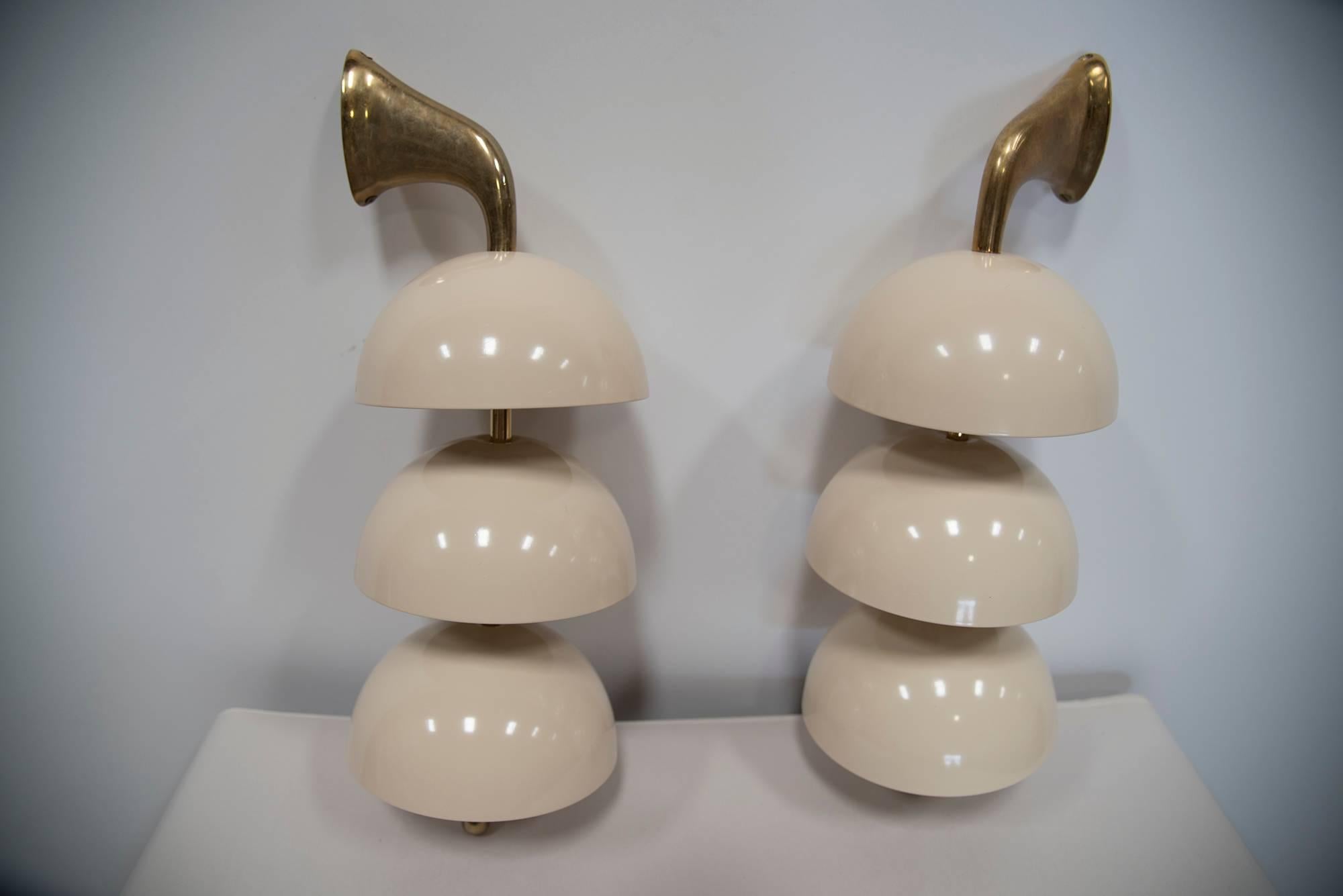 Mid-Century Modern STILNOVO PAIR 3-Light Wall Sconces