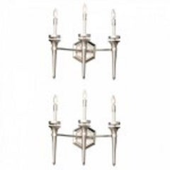 Pair of Three-Light Wall Sconces