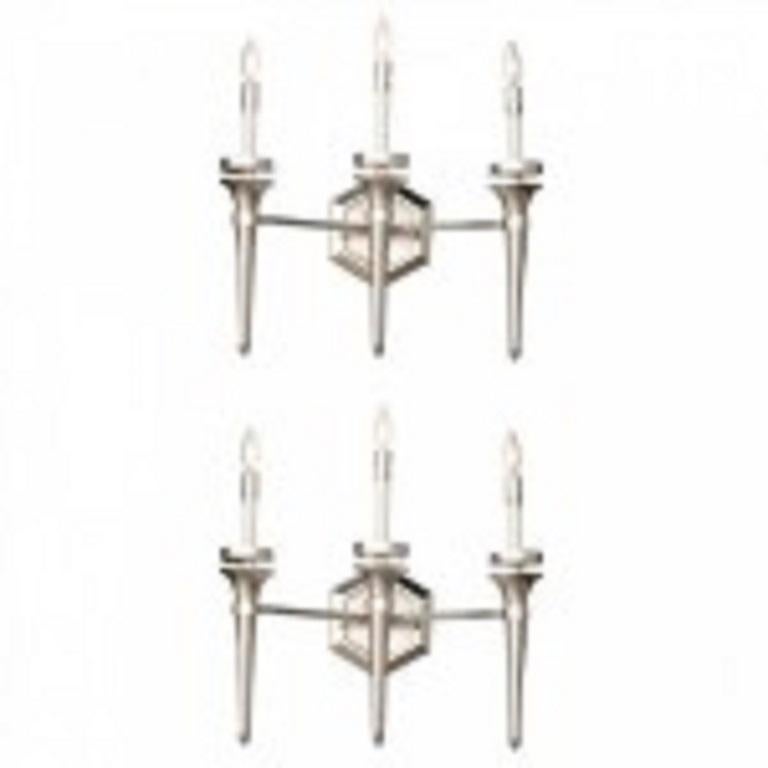 Pareja de apliques de pared de tres luces Desconocido en venta