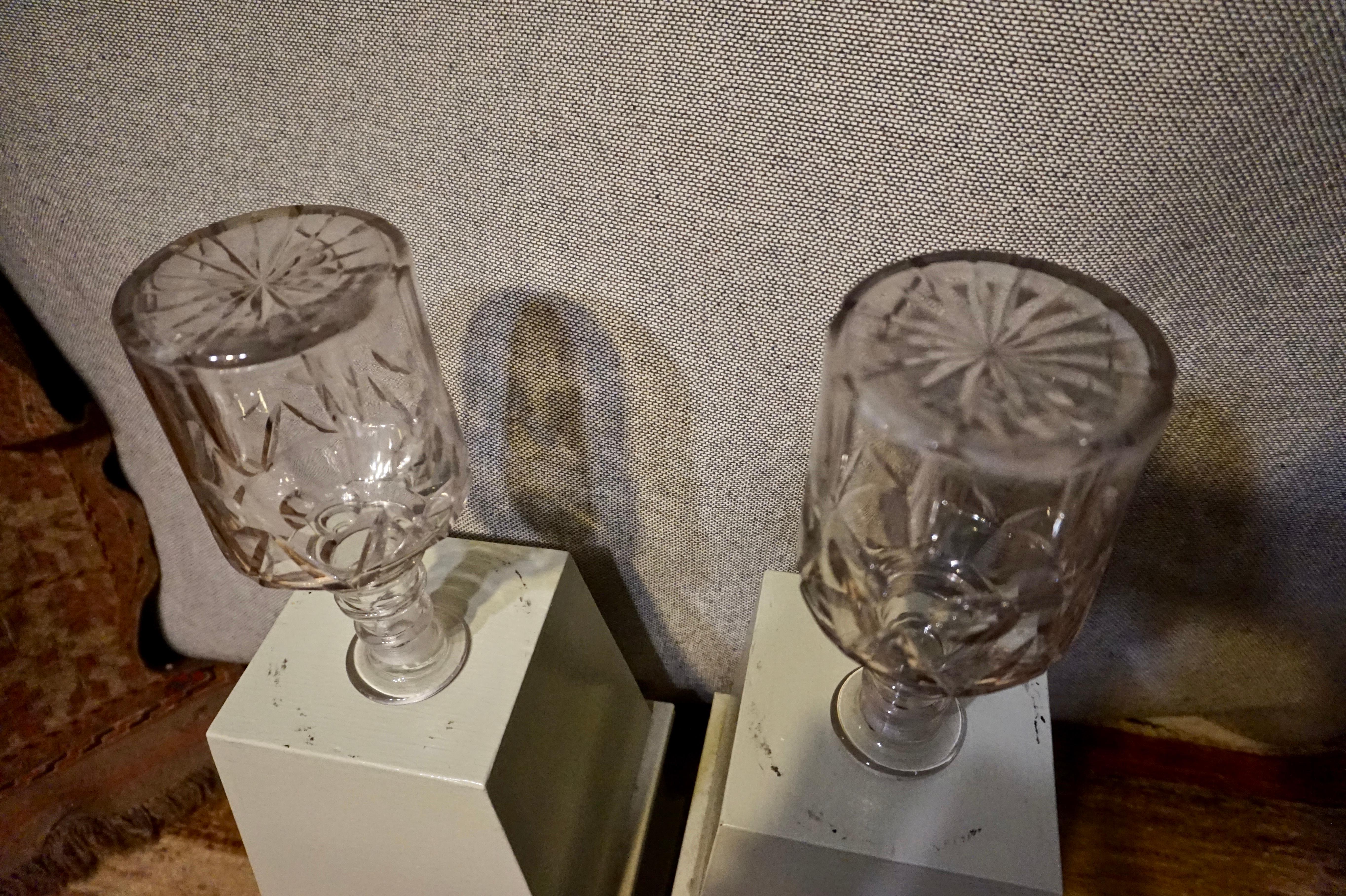 Pair of Three Ringed Distinguished Georgian Cut Glass Decanters 6
