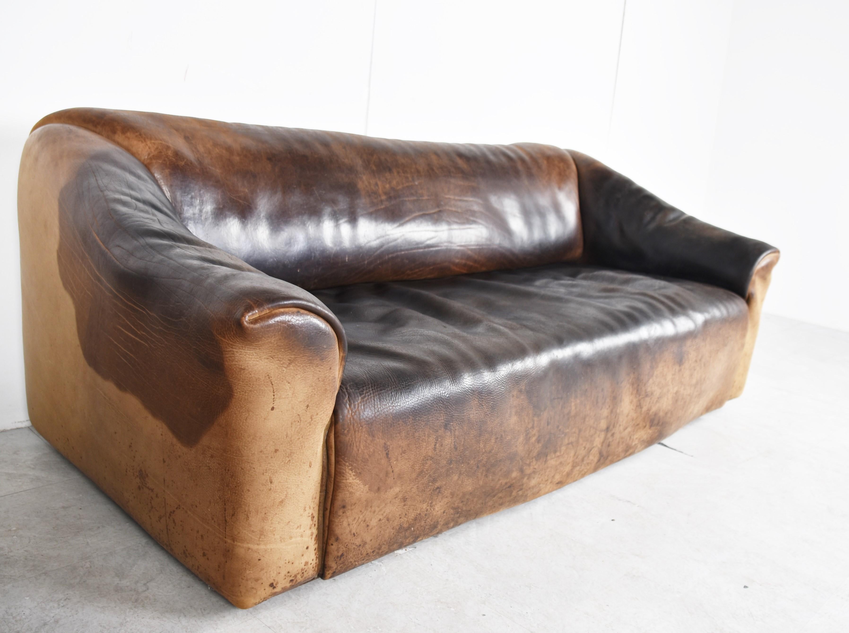 Pair of three seater DS47 sofas by De sede, 1960s 2